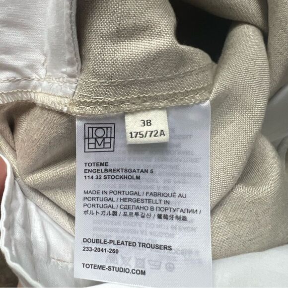 NWT Toteme Ivory Double Pleated Trouser Pants - 38 /‎ 8 - Picture 9 of 9